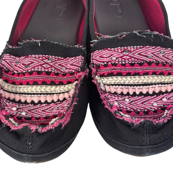 Sanuk Zumara Sidewalk Surfer Shoes Womens Size 10 Black Comfort Logo Slip On - Picture 6 of 11